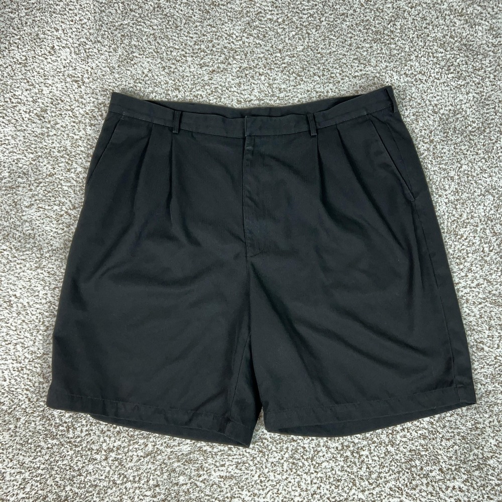 Nike Golf Shorts Mens 42 Black Pleated Dri-FIT Chino 10" Performance Casual